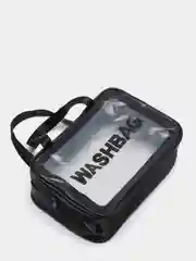 Черный сумка косметичка Washbag с ручками на молнии прозрачная, 4 цвета