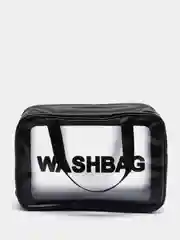 Черный сумка косметичка Washbag с ручками на молнии прозрачная, 4 цвета