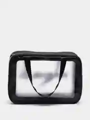 Черный сумка косметичка Washbag с ручками на молнии прозрачная, 4 цвета