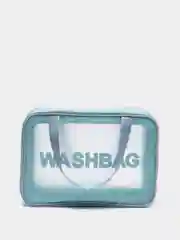 Голубой сумка косметичка Washbag с ручками на молнии прозрачная, 4 цвета