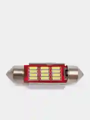 Автолампа светодиодная C5W (12SMD 1414), радиатор, 36 мм, биполярная, 2 штуки