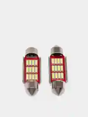 Автолампа светодиодная C5W (12SMD 1414), радиатор, 36 мм, биполярная, 2 штуки