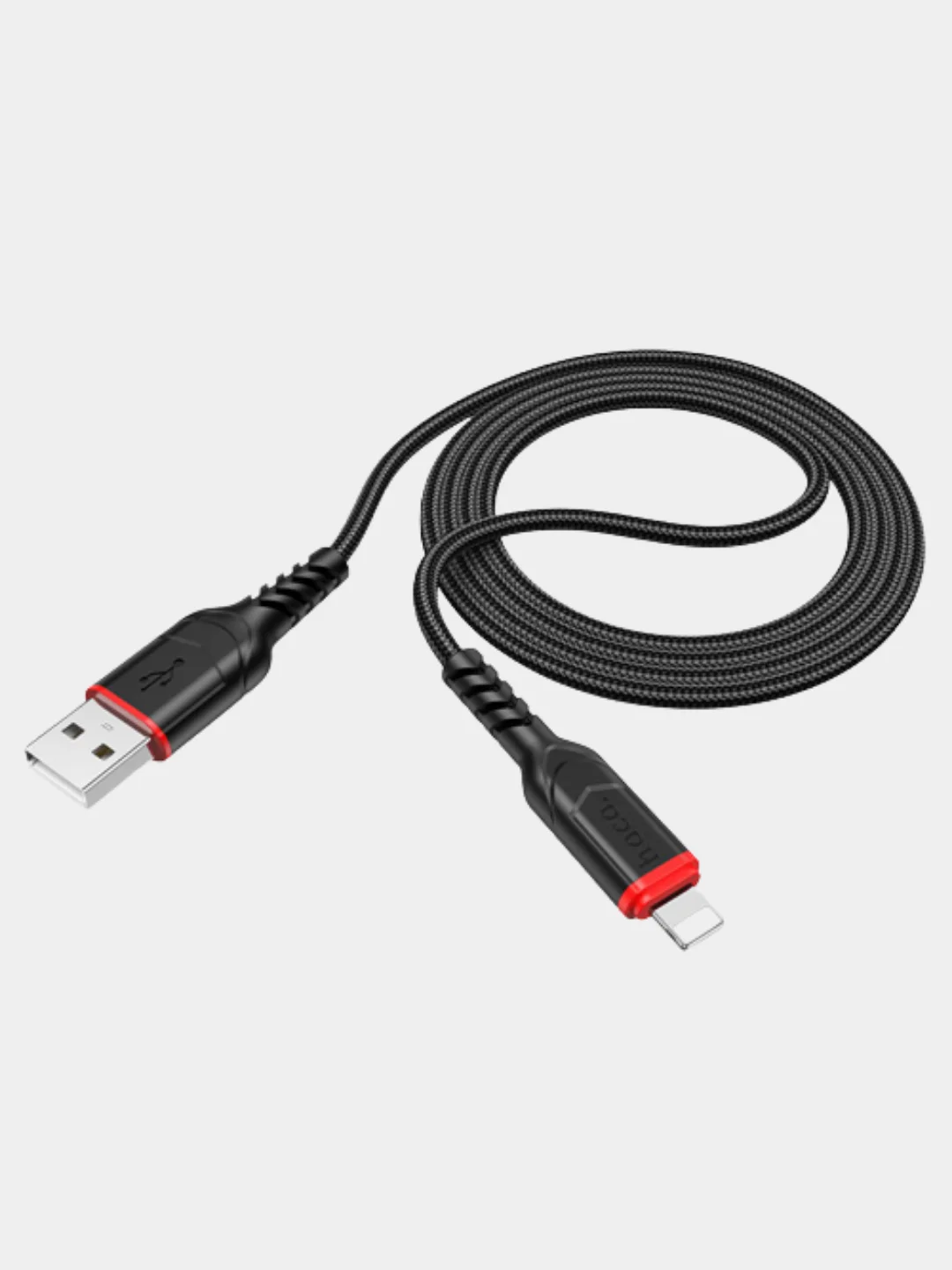 Черный usb-кабель HOCO X59 для зарядки и передачи данных Lightning/Micro USB/Type-C, 2.4A, 1 м