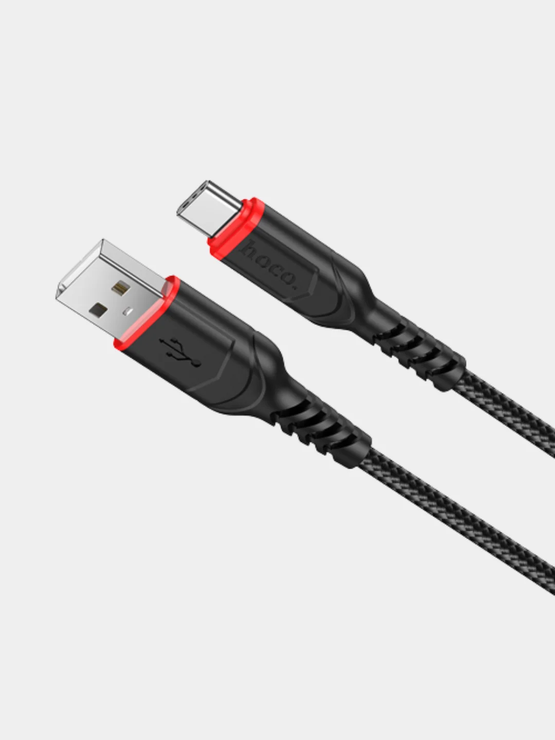 Черный usb-кабель HOCO X59 для зарядки и передачи данных Lightning/Micro USB/Type-C, 2.4A, 1 м