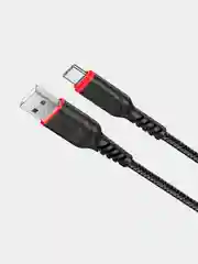 Черный usb-кабель HOCO X59 для зарядки и передачи данных Lightning/Micro USB/Type-C, 2.4A, 1 м