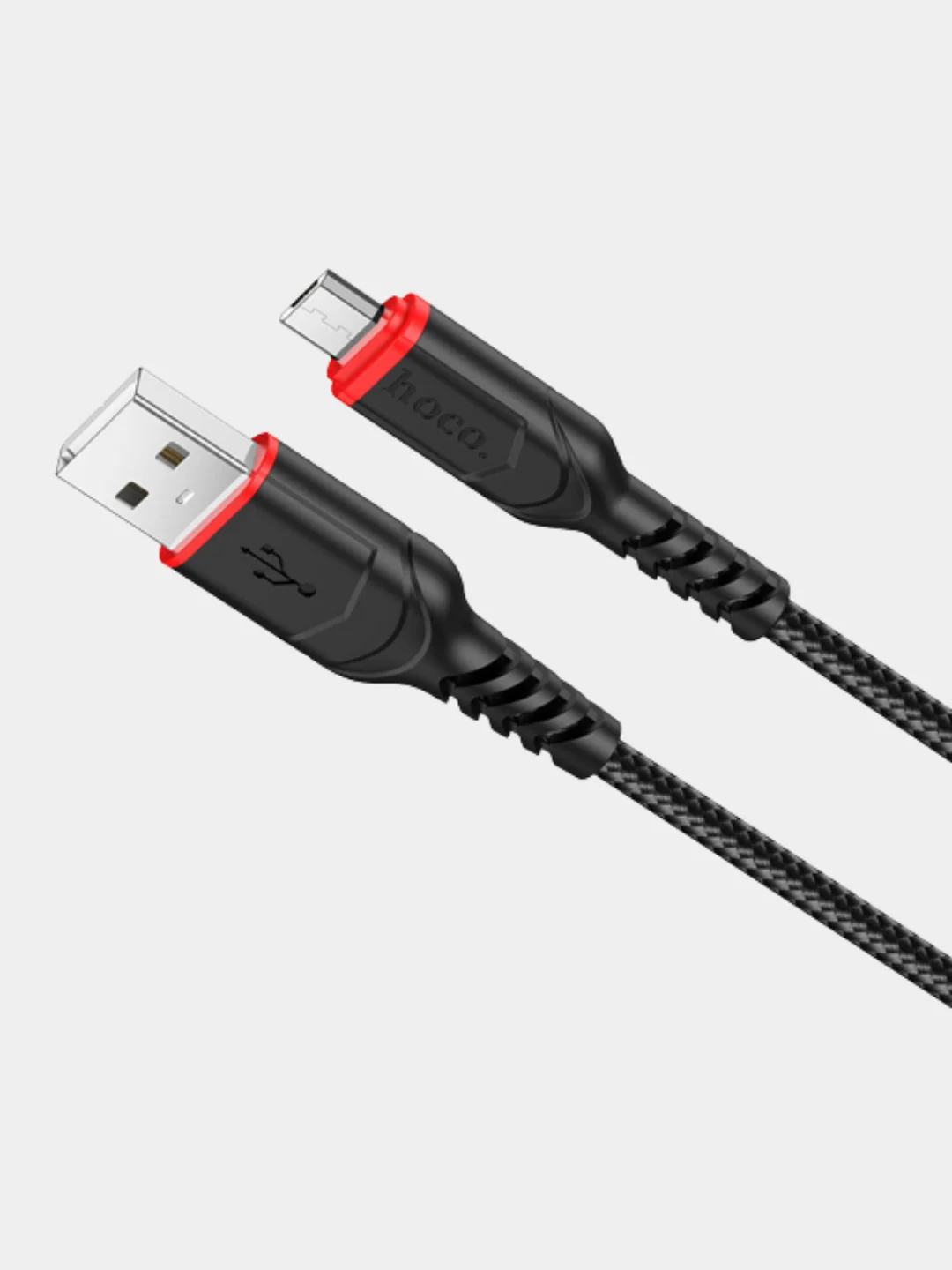 Черный usb-кабель HOCO X59 для зарядки и передачи данных Lightning/Micro USB/Type-C, 2.4A, 1 м