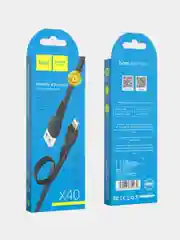 Белый usb-кабель HOCO X40 для зарядки и передачи данных Lightning/Micro USB/Type-C, 2.4A, 1 м