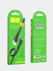 Белый usb-кабель HOCO X40 для зарядки и передачи данных Lightning/Micro USB/Type-C, 2.4A, 1 м