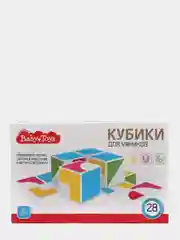 Кубики пластиковые "Кубики для умников", с карточками, 4 штуки