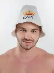 Бирюзовый шапка для бани и сауны, с надписью