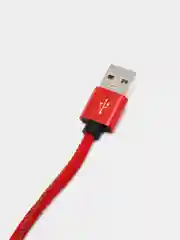 Красный кабель для зарядки 2.1А и передачи данных в джинсовой оплетке 30 см, 1-х, 2-х и 3 -х метра