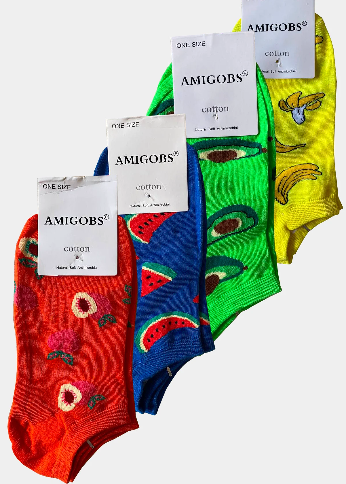 Бирюзовый носки Amigobs с изображением фруктов
