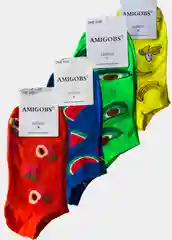 Бирюзовый носки Amigobs с изображением фруктов