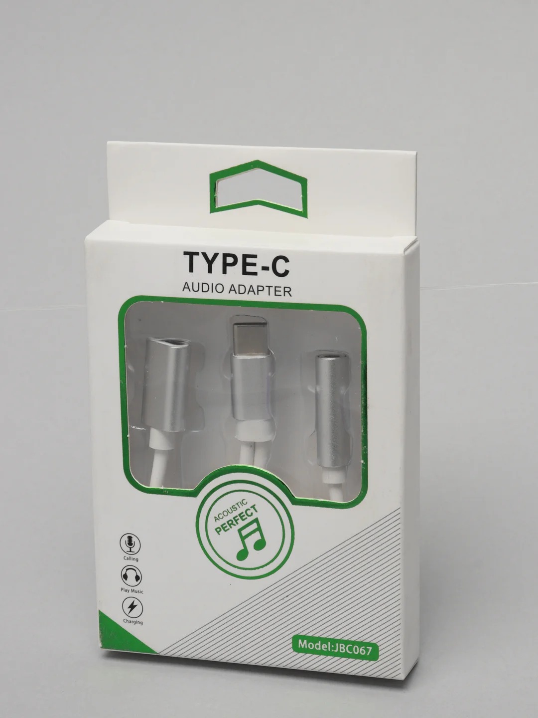 Белый переходник Type-C в AUX мама и USB папа для зарядки