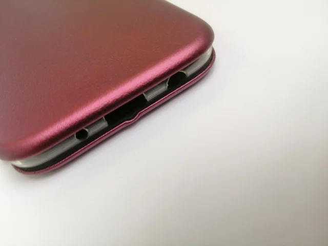 Бордовый чехол-книга магнитный с подставкой, с визитницей Samsung J5 17