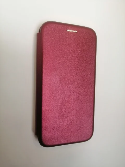 Бордовый чехол-книга магнитный с подставкой, с визитницей Samsung J5 17