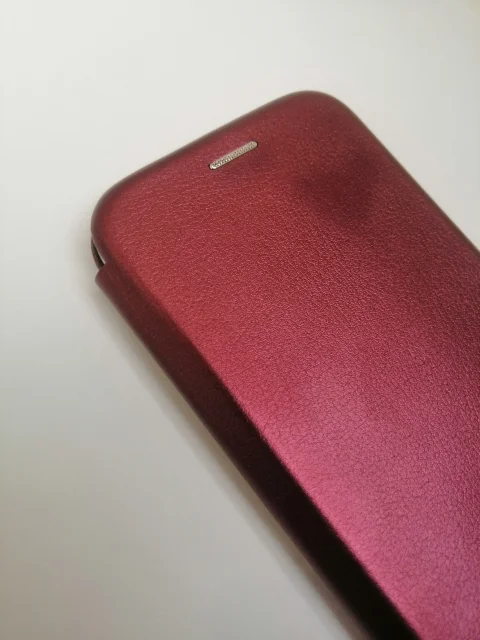 Бордовый чехол-книга магнитный с подставкой, с визитницей Samsung J5 17