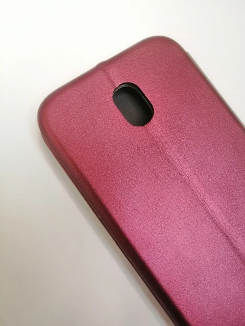 Бордовый чехол-книга магнитный с подставкой, с визитницей Samsung J5 17