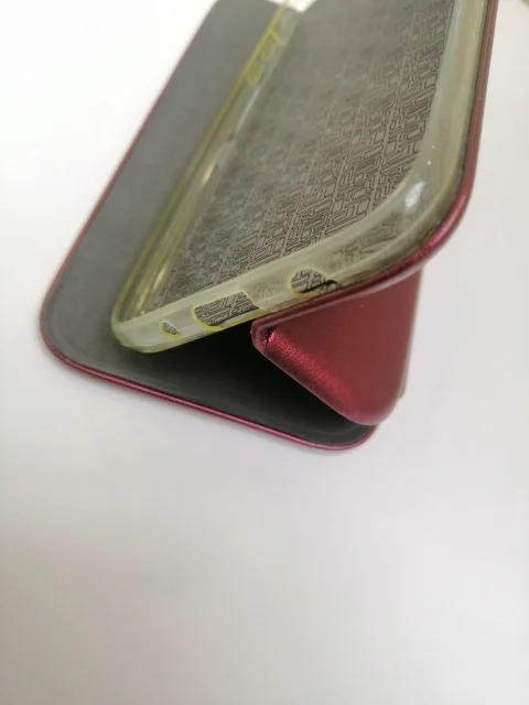 Бордовый чехол-книга магнитный с подставкой, с визитницей Samsung J5 17