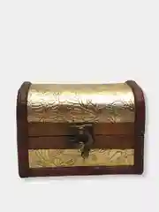Золотистый хаки сувенир-сундук для хранения мелочей, деревянный, на застежке