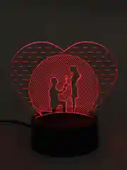 Красный 3d ночник сердце
