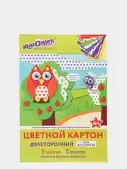Картон цветной мелованный двусторонний с узором