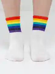 Серебряный высокие носки "Радуга"