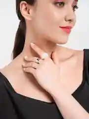 Серебряный комплект из 3х колец "Бабочки" и акриловым кольцом / Набор колец