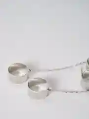 Серебряный женские регулируемые кольца с цепочкой на 4 пальца