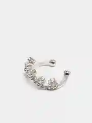 Серебряный серьги каффы на уши в виде короны