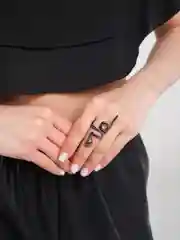 Черный кольцо со змеей