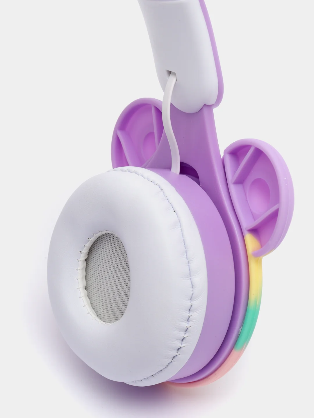 Фиолетовый беспроводные Bluetooth наушники с кошачьими ушками pop-it, с шумоподавлением, складные