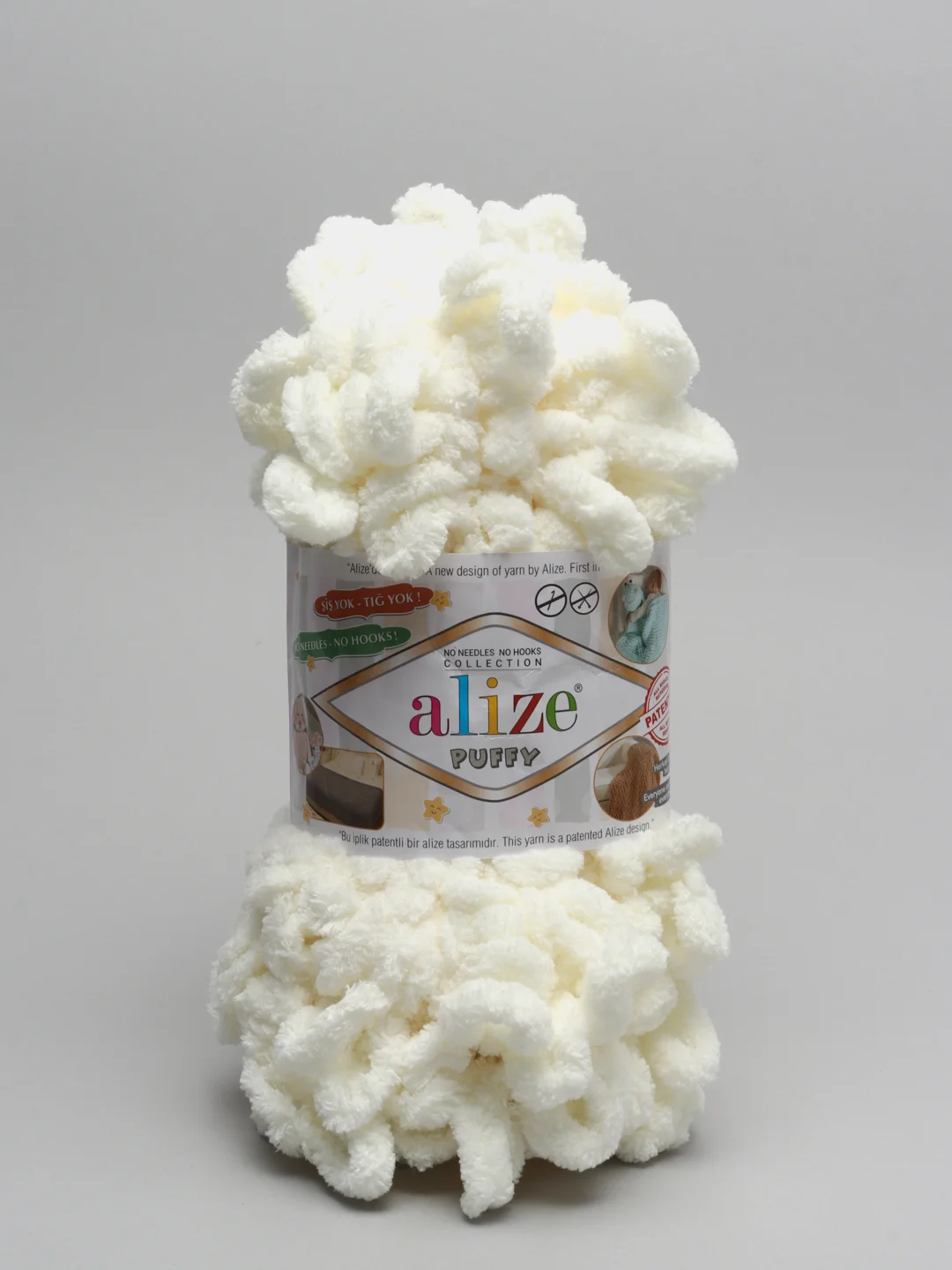 Молочный пряжа Alize puffy, большие петельки, микрополиэстр, 100 г
