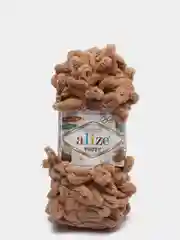 Бежевый пряжа Alize puffy, большие петельки, микрополиэстр, 100 г