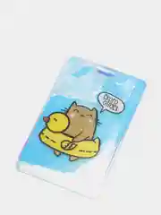 Белый бейджи прозрачные "Голография"