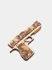 Бежевый деревянный пистолет-резинкострел CS:GO, НЕ наклейка, Драгон глсс, Лесной дух, Банан