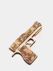Бежевый деревянный пистолет-резинкострел CS:GO, НЕ наклейка, Драгон глсс, Лесной дух, Банан