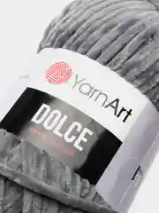 Серый пряжа плюшевая YarnArt Dolce (ЯрнАрт Дольче)