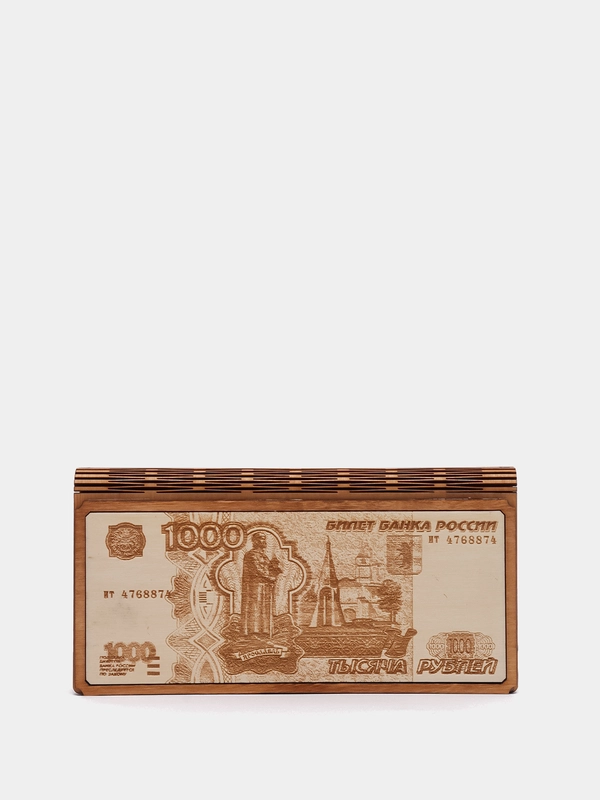 Конверт для денег, деревянная "1000, 2000 руб"