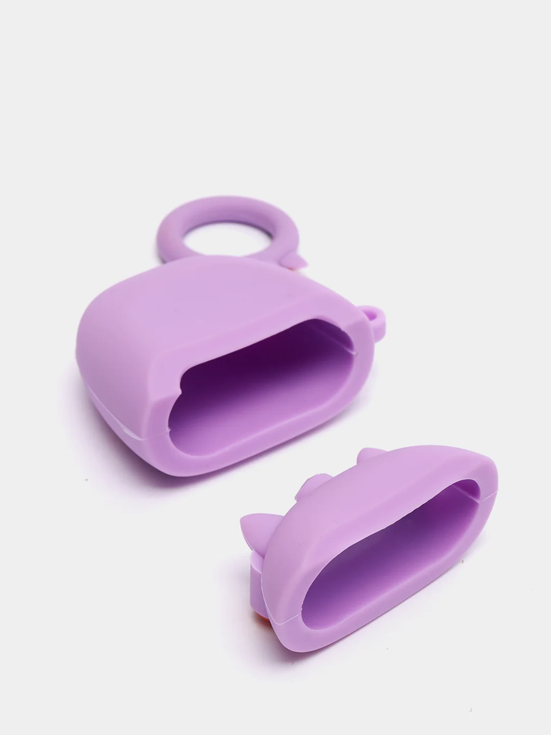Сиреневый чехол для наушников AirPods силиконовый МУЛЬТЯШКИ