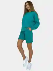 Лесной зеленый спортивный костюм с шортами