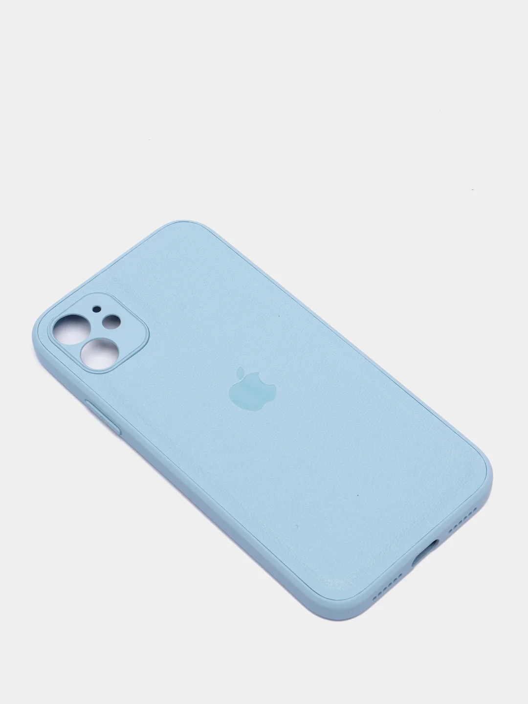 Голубой кожаный чехол на Айфон iPhone 11, 12, 13, 14, 15, 11 Pro Max, 13 Pro Max, 14 Pro Max
