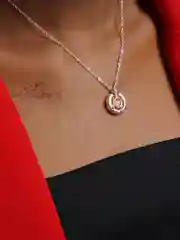 Золотой ожерелье-колье с подвеской "I Love You" (Я тебя люблю) на 100 языках