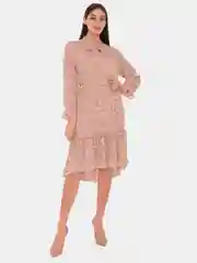 Бежевый меланж платье женское