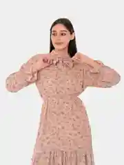 Бежевый меланж платье женское