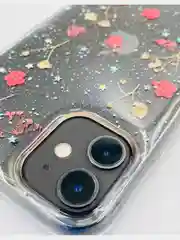Розовый чехол "Настоящие цветы" для iPhone 11