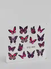 Карамельный наклейки для ногтей, слайдеры c бабочками и цветами, 28 видов - 3 шт