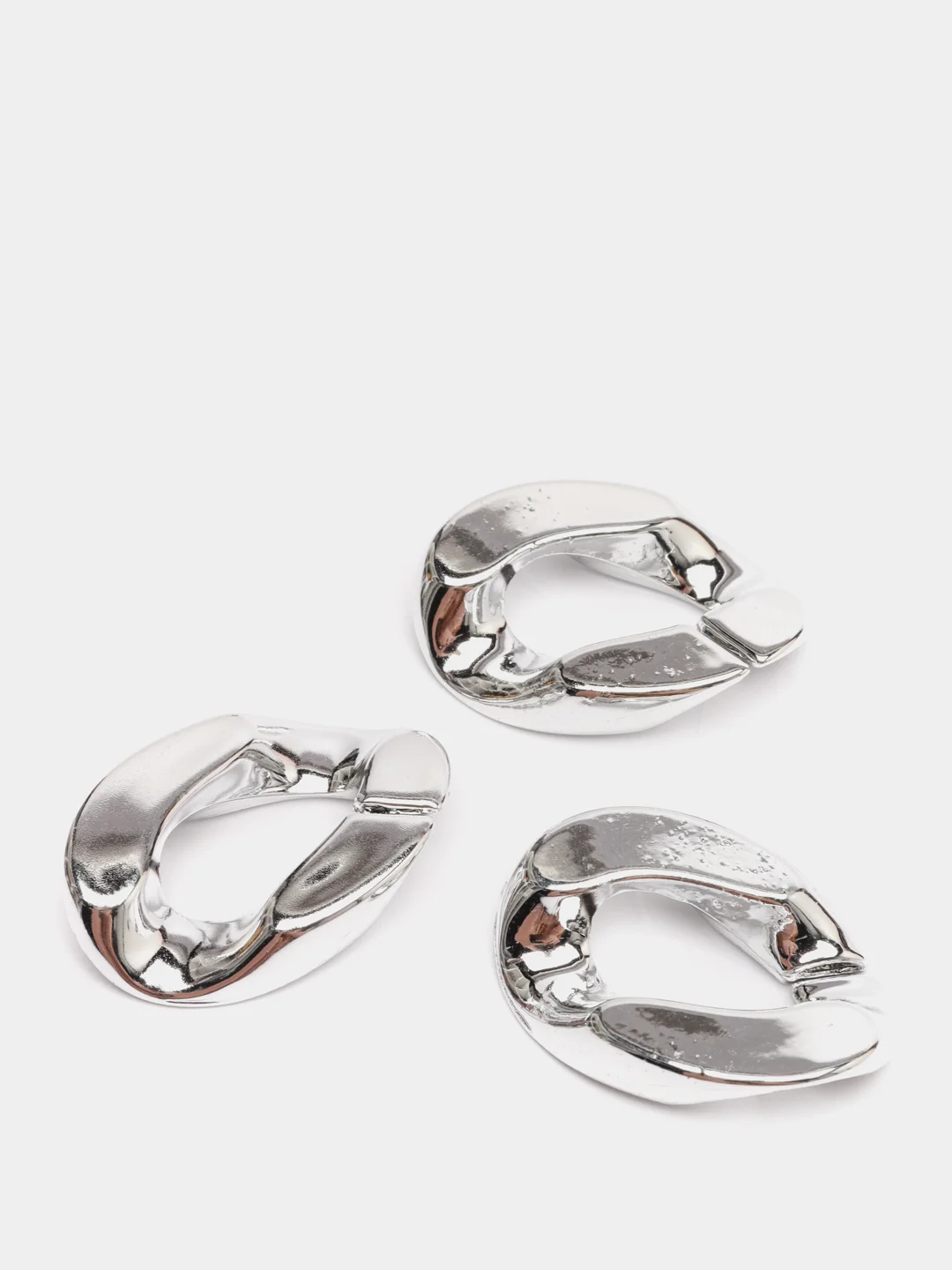 Серебряный цепь акриловая, звенья, 10 штук