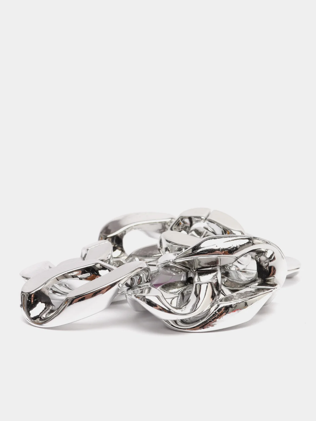 Серебряный цепь акриловая, звенья, 10 штук