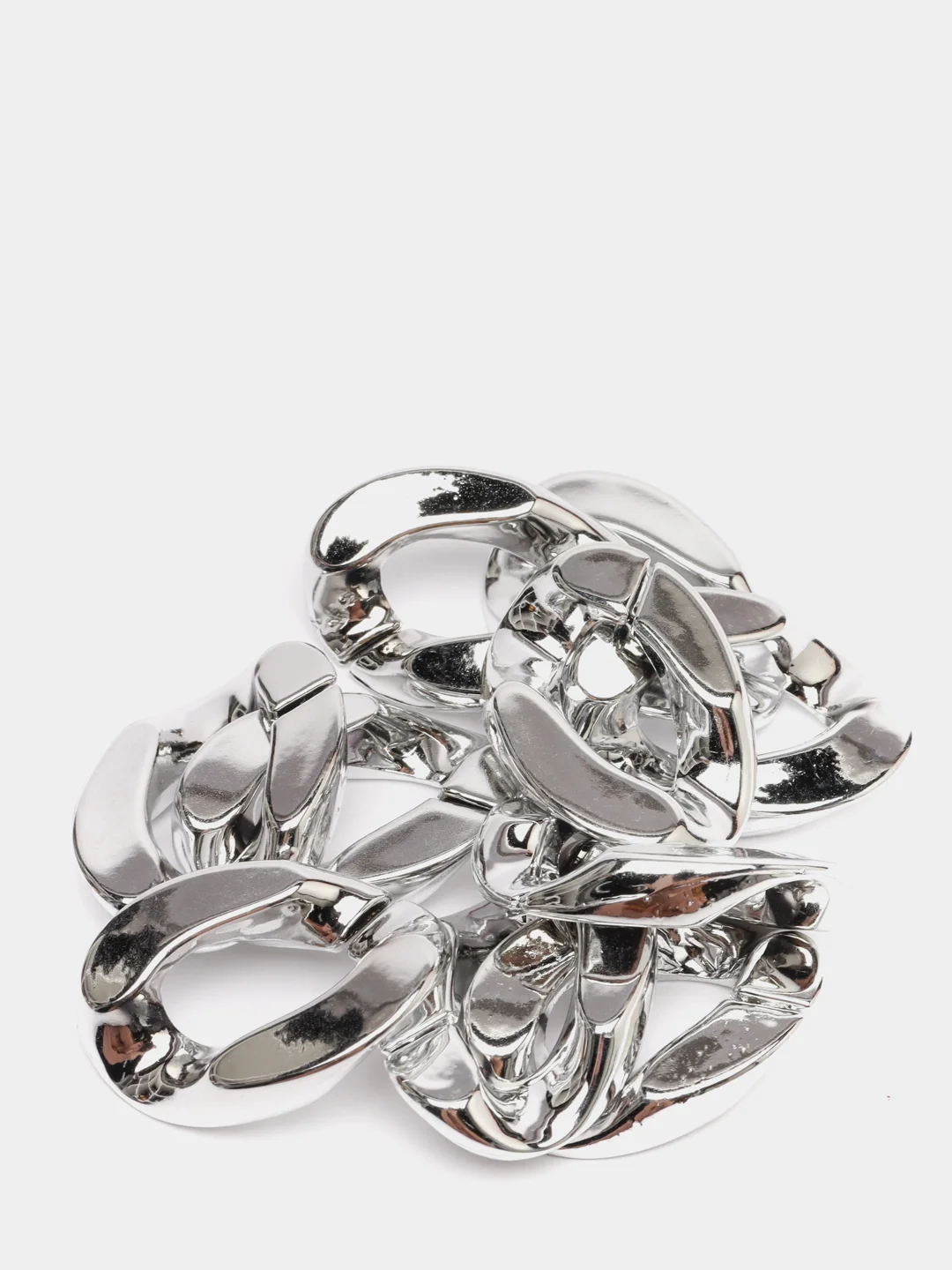 Серебряный цепь акриловая, звенья, 10 штук